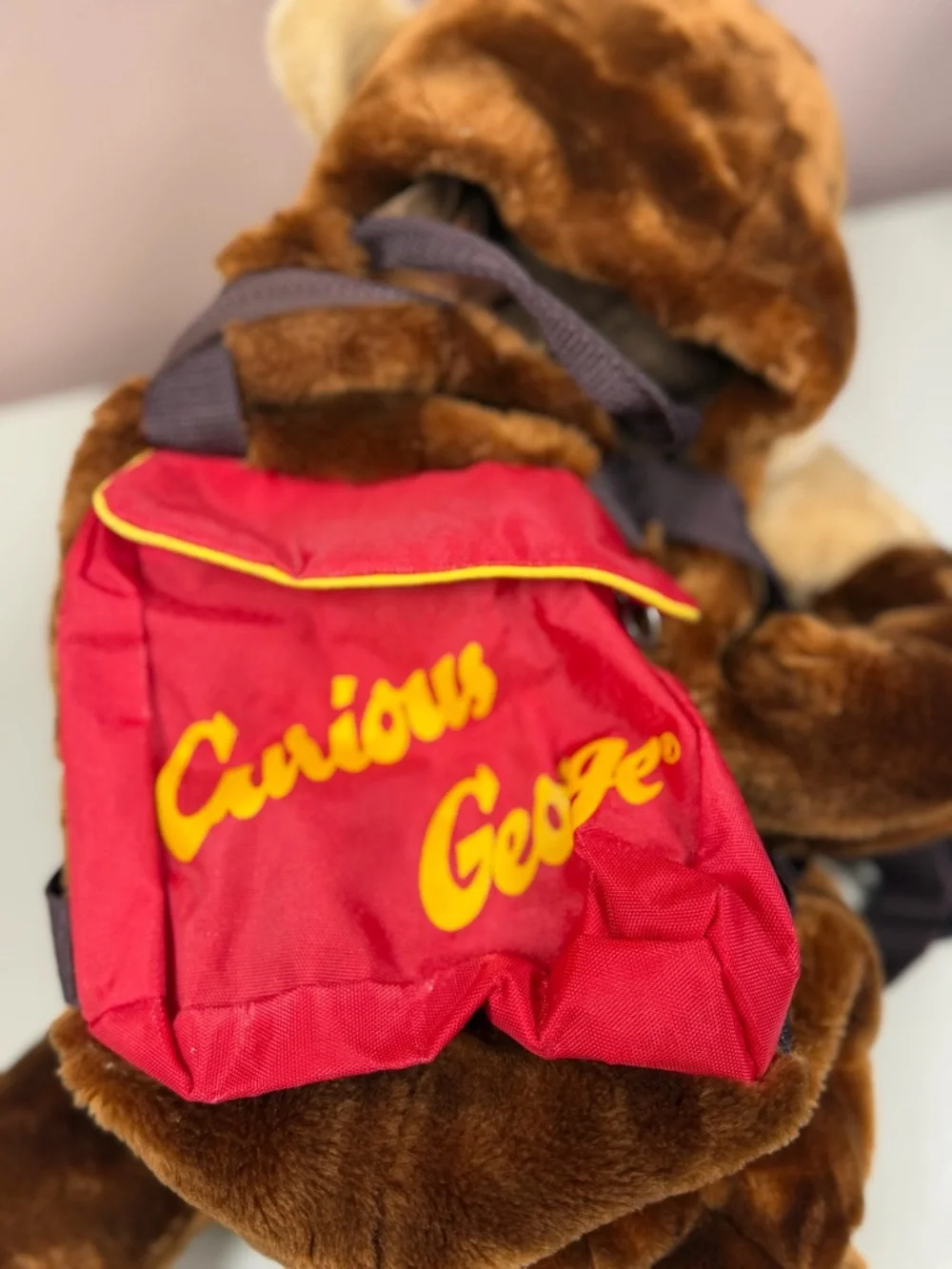 VINTAGE 1995 Wildkin CURIOUS GEORGE PLUSH Monkey PUPPET Zippered BACKPACK F5